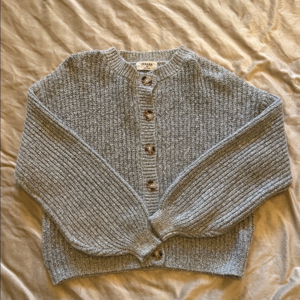 J. Crew Heather Gray Knit Cardigan
